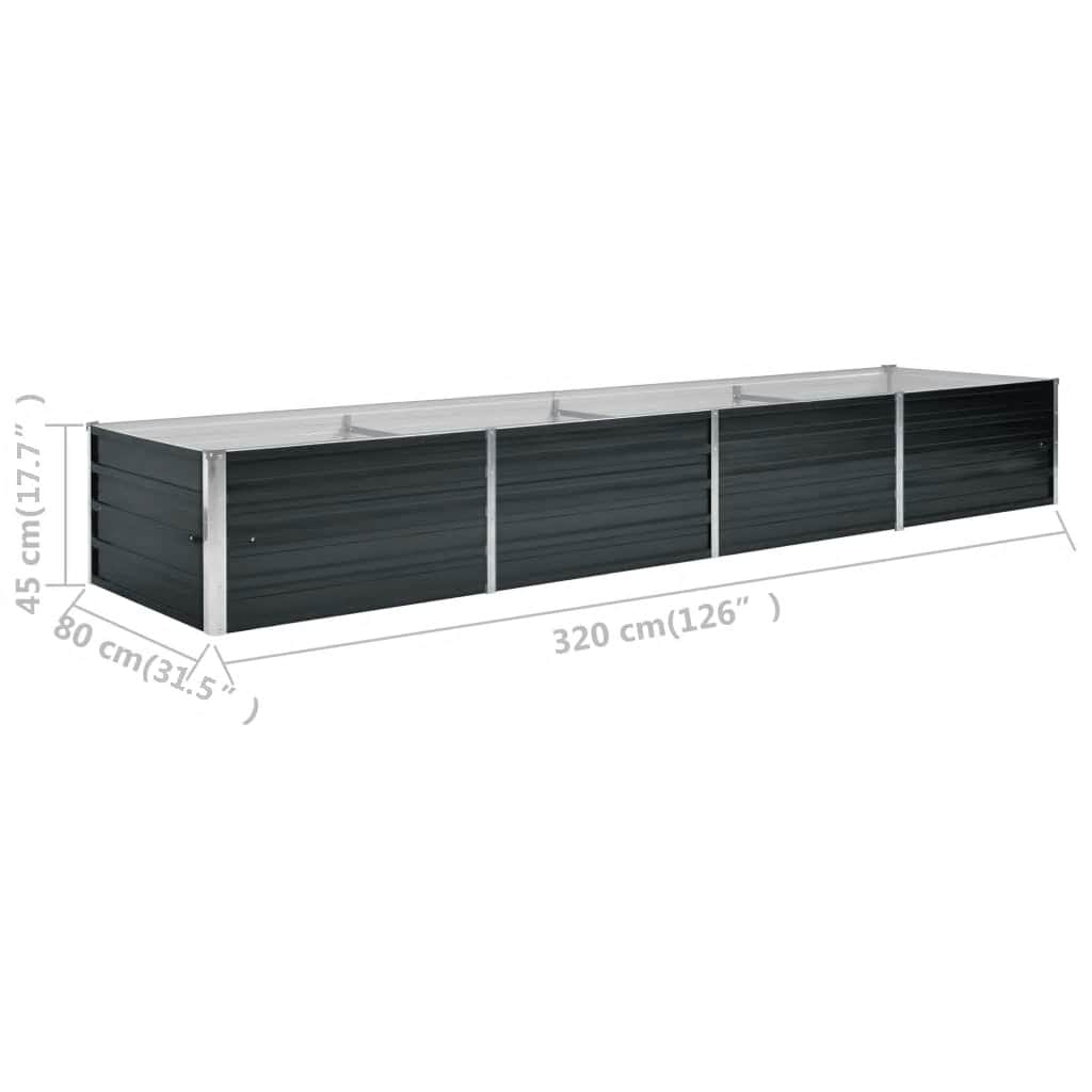 Sodo lovelis, antracito, 320x80x45cm, plienas, aukštas