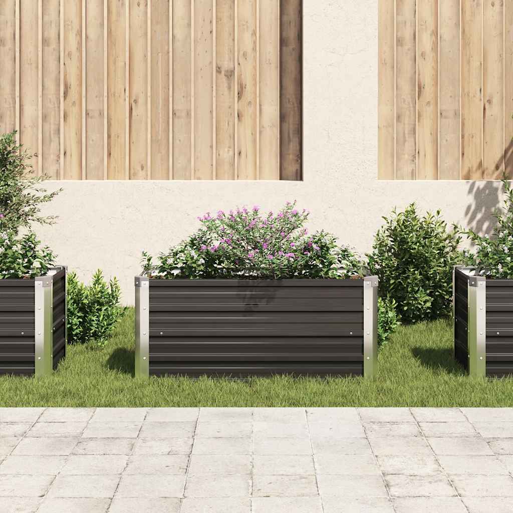 Sodo lovelis, antracito, 100x40x45cm, plienas, aukštas