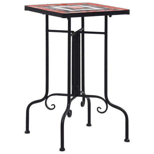 Mozaikinis šoninis staliukas, terakota ir baltas, keramika