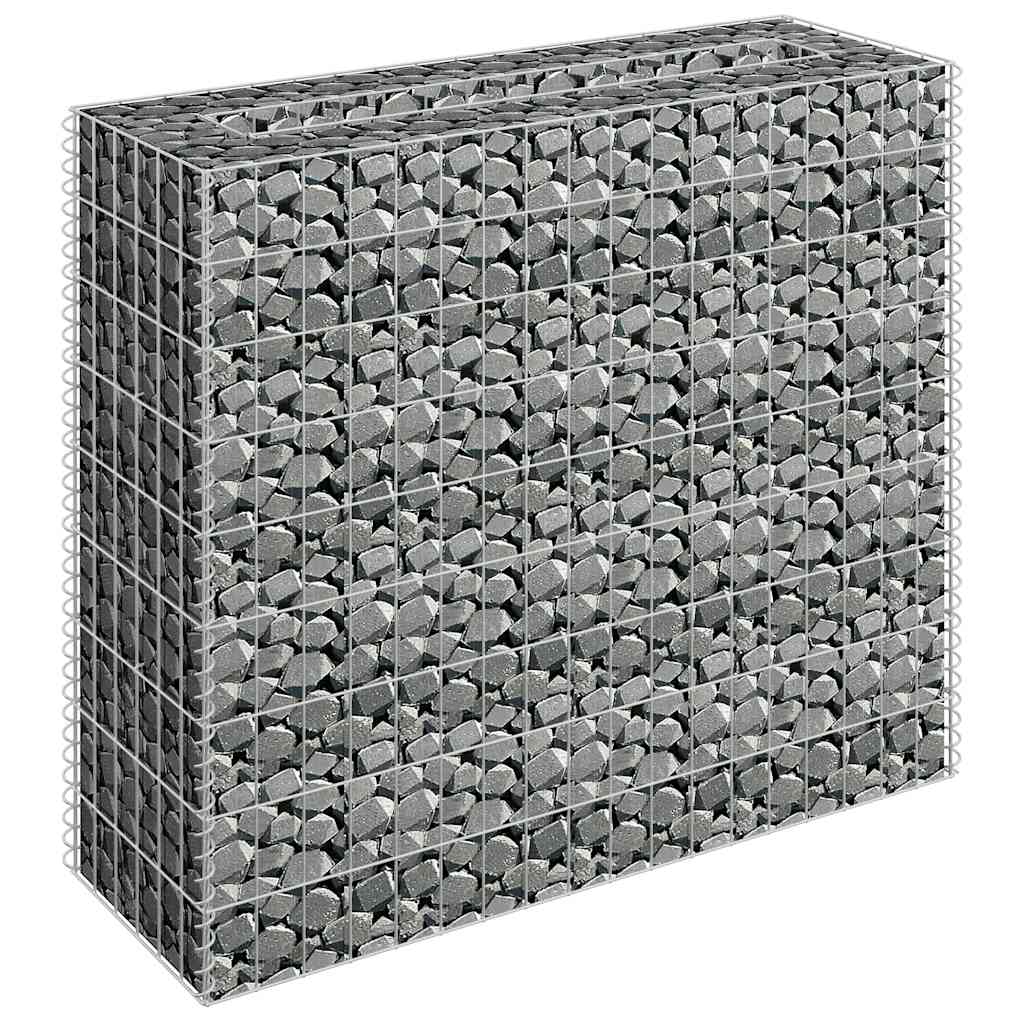 Gabiono vazonas, 90x30x90cm, galvanizuotas plienas, aukštas