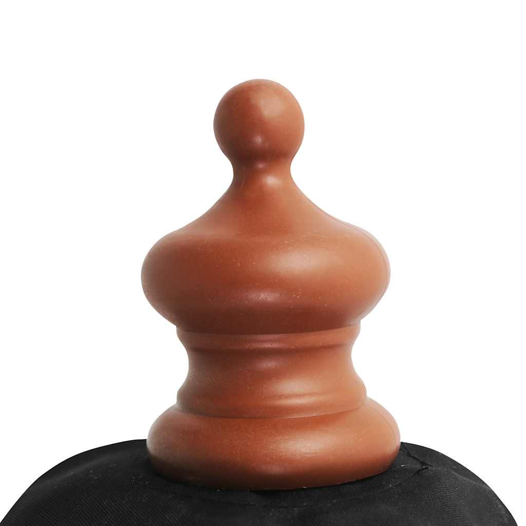 Lauko skėtis nuo saulės su mediniu stulpu, juodas, 350cm