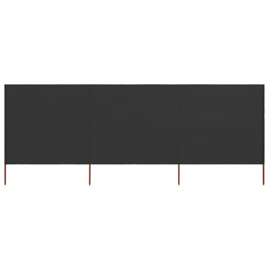 Uždanga nuo vėjo, 3 plokštės, antracito, 400x80cm, audinys