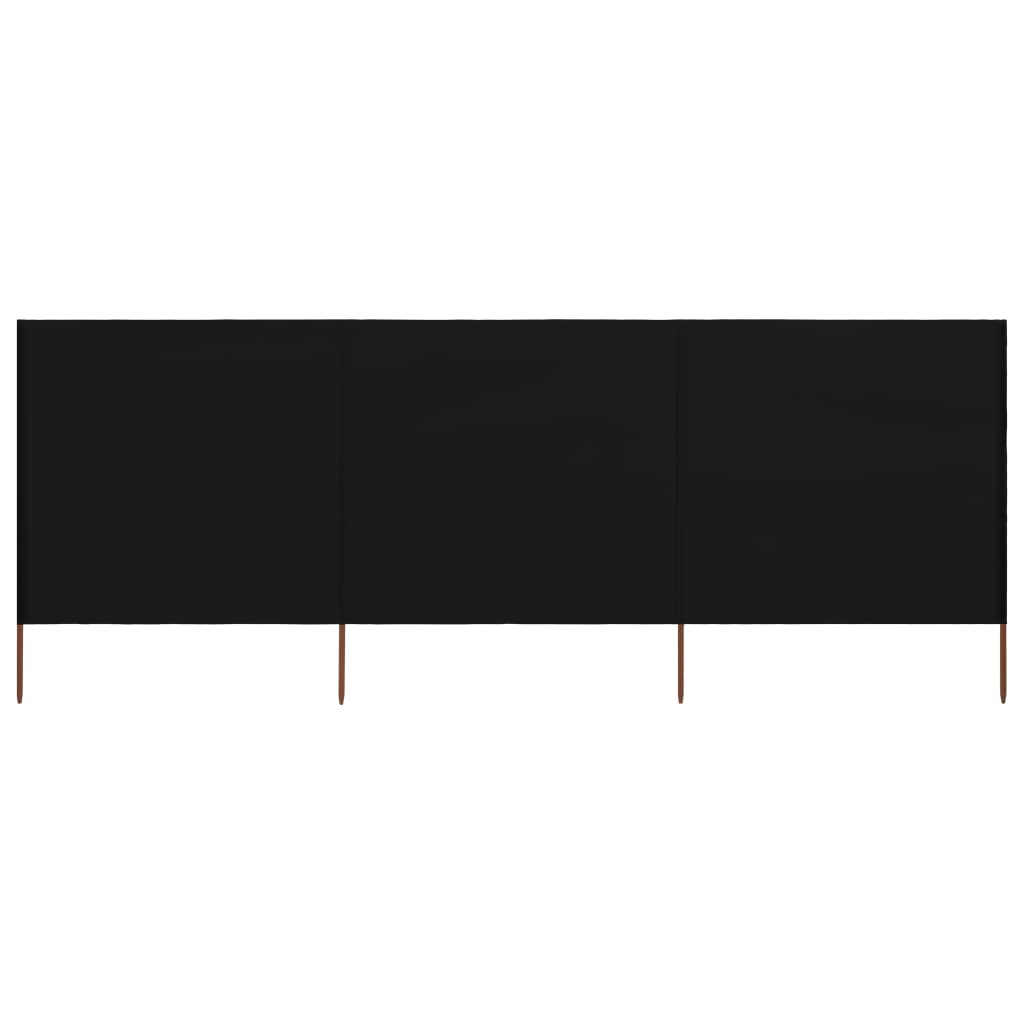 Uždanga nuo vėjo, 3 plokštės, juoda, 400x160cm, audinys