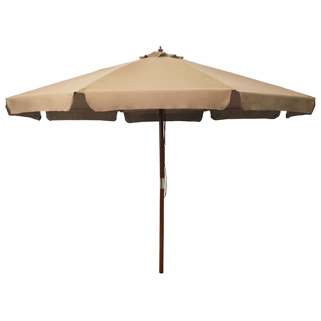 Lauko skėtis nuo saulės su mediniu stulpu, taupe spalvos, 330cm