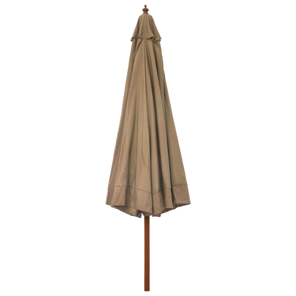 Lauko skėtis nuo saulės su mediniu stulpu, taupe spalvos, 330cm