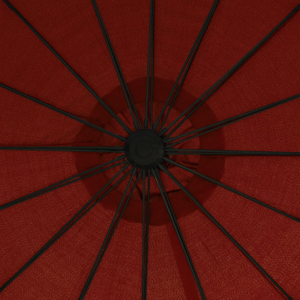 Kabantis skėtis nuo saulės, terakota, 3m, aliuminio stulpas