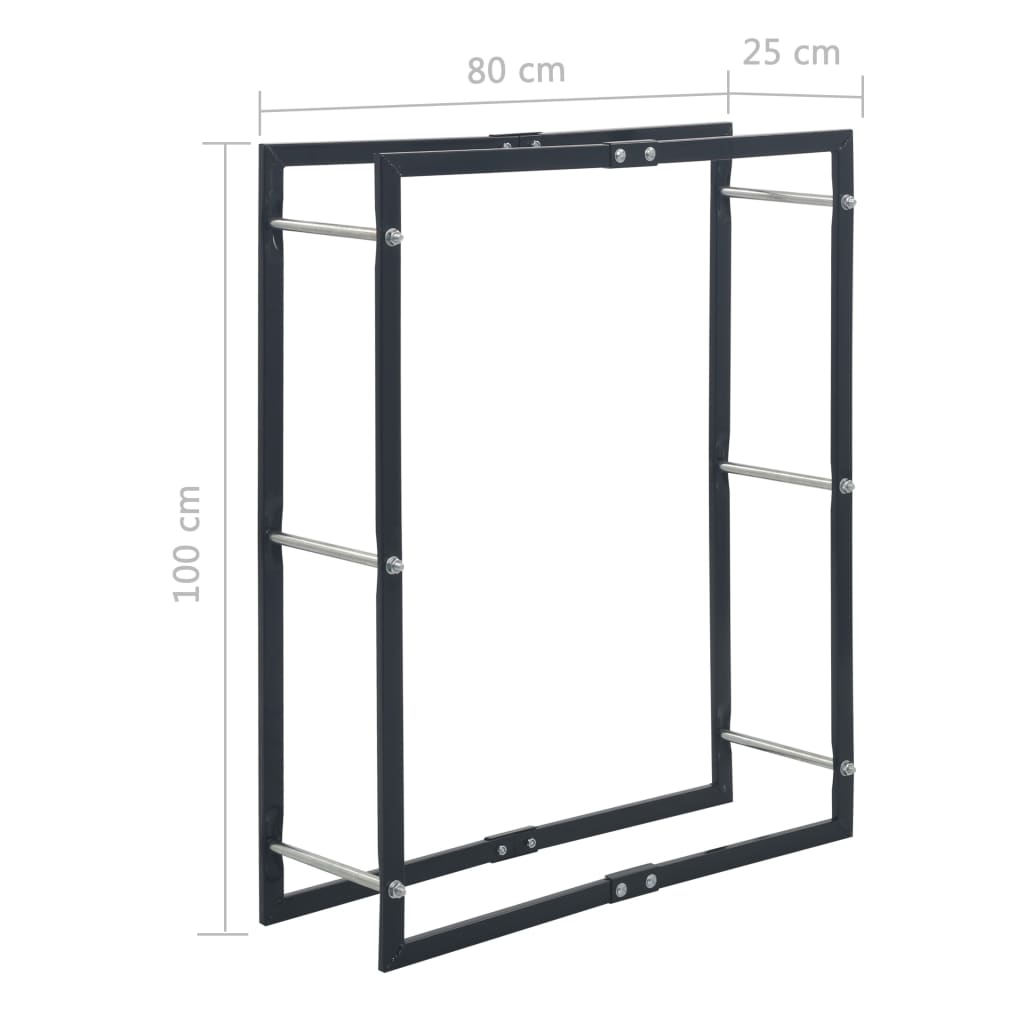 Stovas malkoms, juodos spalvos, 80x25x100cm, plienas