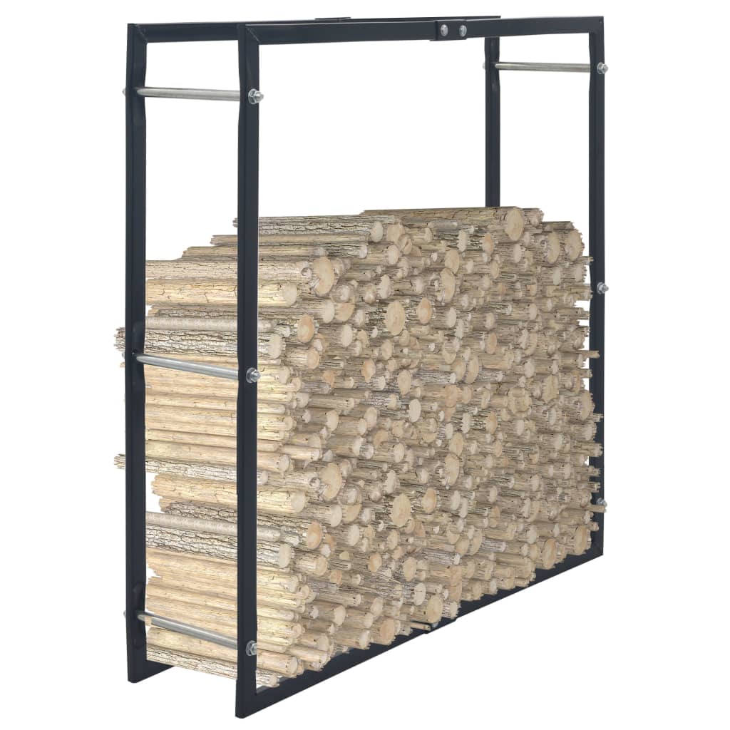 Stovas malkoms, juodos spalvos, 100x25x100cm, plienas