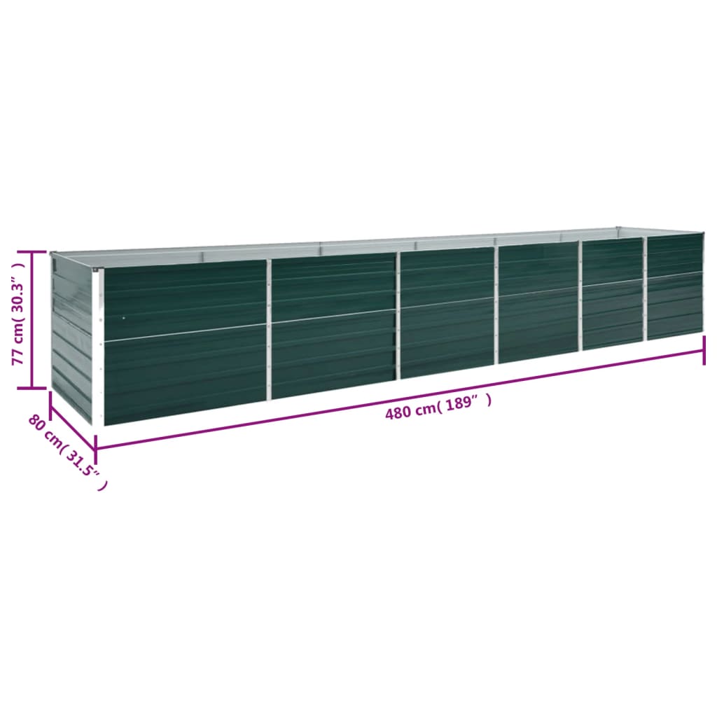 Aukštas lovelis, žalias, 480x80x77cm, galvanizuotas plienas