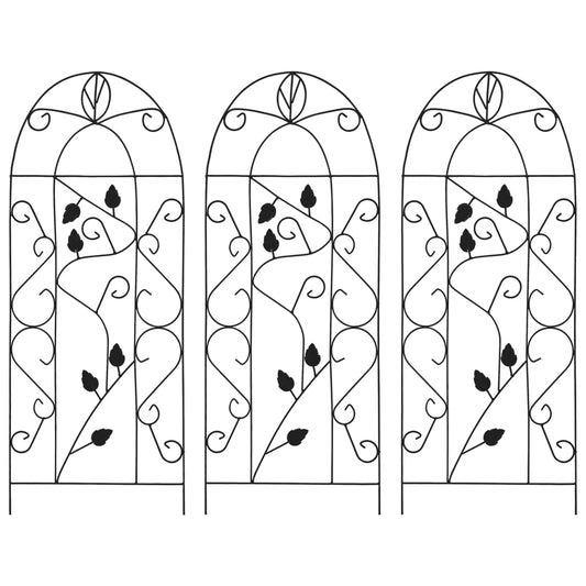 Stovai vijokliniams augalams, 3vnt., juodi, 40x100cm, geležis