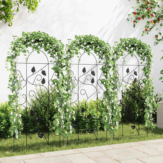 Stovai vijokliniams augalams, 3vnt., juodi, 40x100cm, geležis