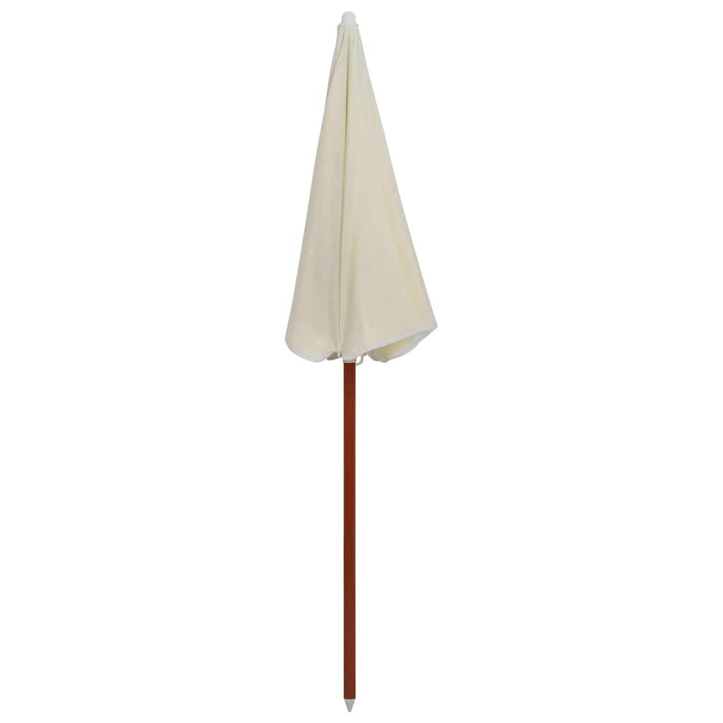 Sodo skėtis nuo saulės su plieniniu stulpu, smėlio, 180cm