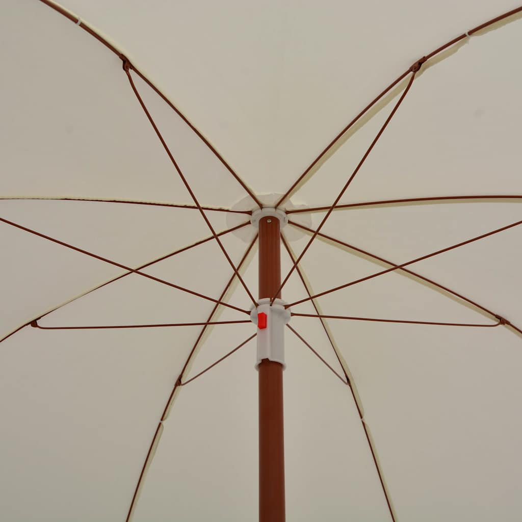 Sodo skėtis nuo saulės su plieniniu stulpu, smėlio, 240cm