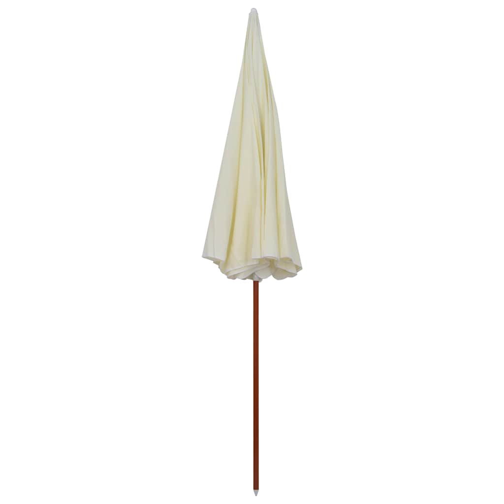 Sodo skėtis nuo saulės su plieniniu stulpu, smėlio, 300cm