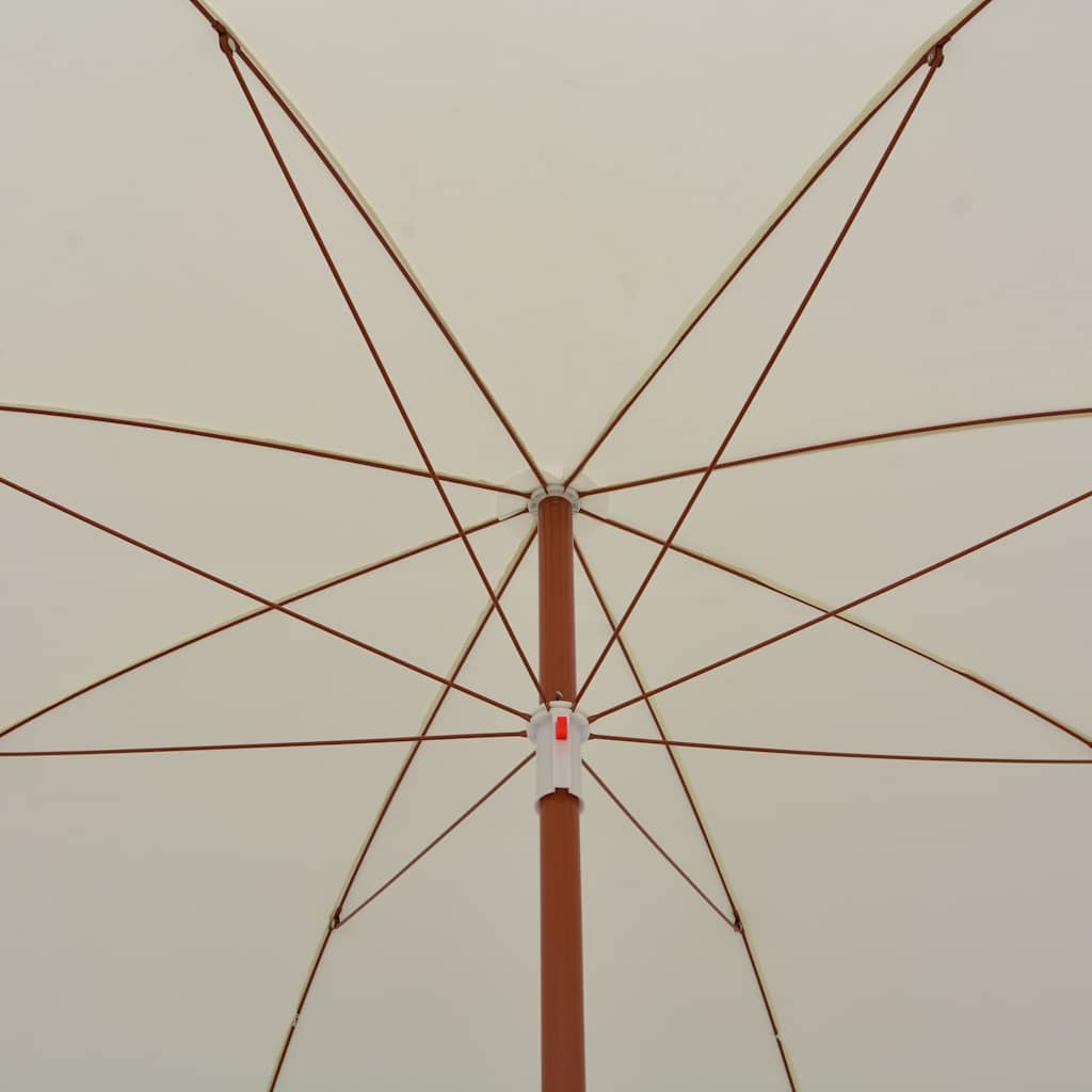 Sodo skėtis nuo saulės su plieniniu stulpu, smėlio, 300cm