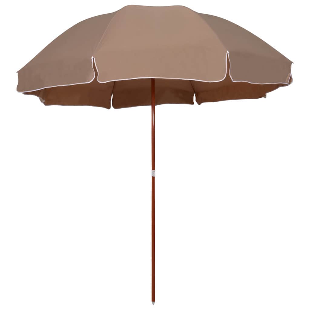 Sodo skėtis nuo saulės su plieniniu stulpu, taupe, 300cm