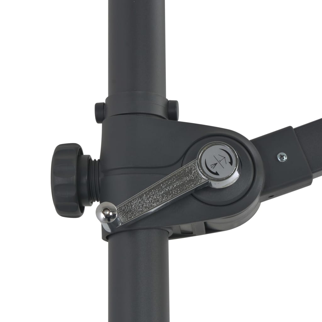 Gembinis sodo skėtis su plieniniu stulpu, juodas, 300cm