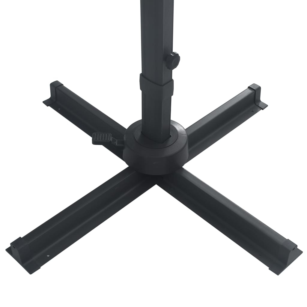 Gembinis skėtis su LED/aliuminio stulpu, antracito, 400x300cm