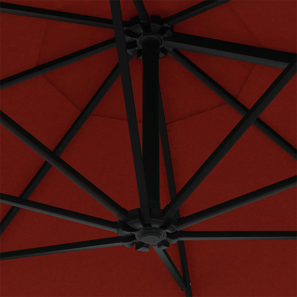 Prie sienos montuojamas skėtis su stulpu, terakota, 300cm