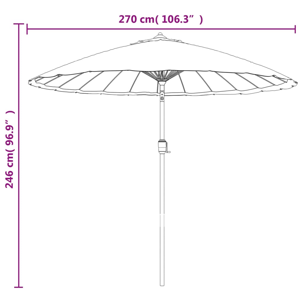 Lauko skėtis nuo saulės su aliuminio stulpu, smėlio, 270cm