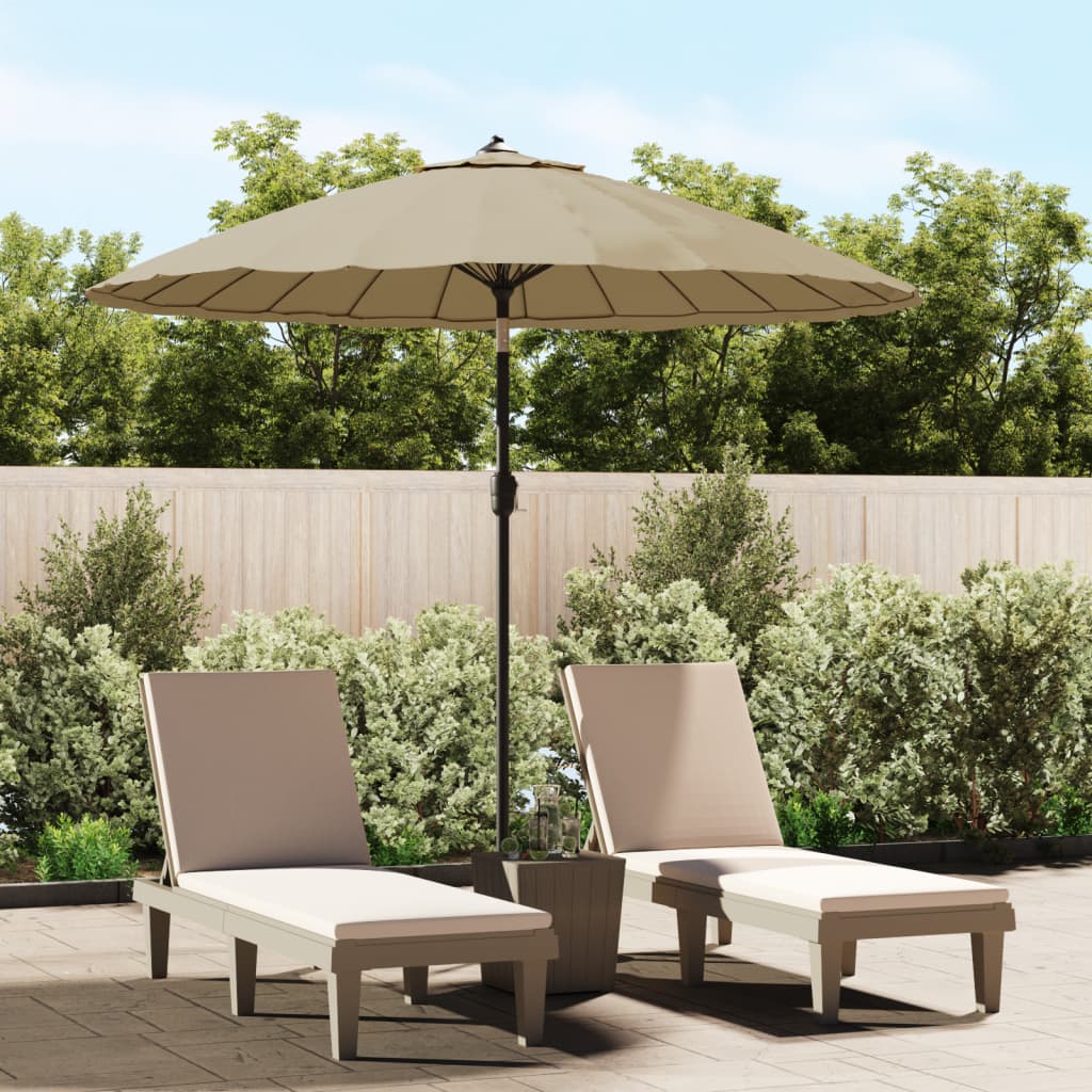 Lauko skėtis nuo saulės su aliuminio stulpu, taupe, 270cm
