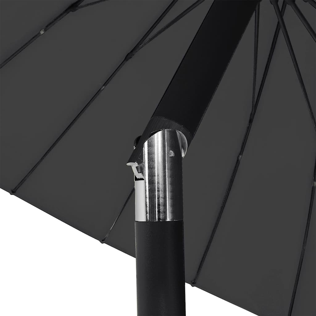 Lauko skėtis nuo saulės su aliuminio stulpu, juodas, 270cm