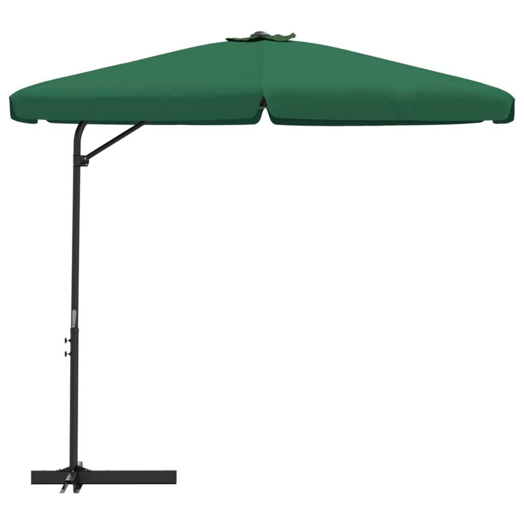 Lauko skėtis nuo saulės su plieniniu stulpu, žalias, 300cm