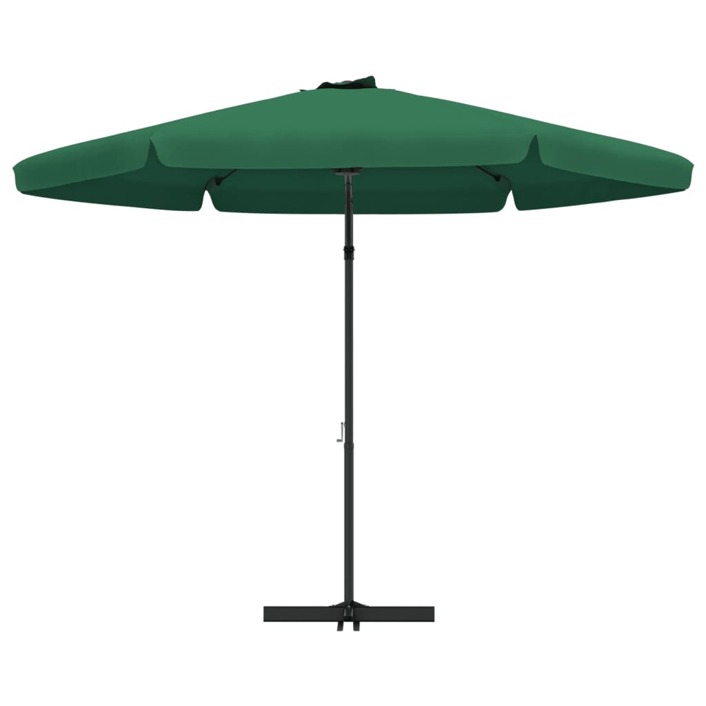 Lauko skėtis nuo saulės su plieniniu stulpu, žalias, 300cm