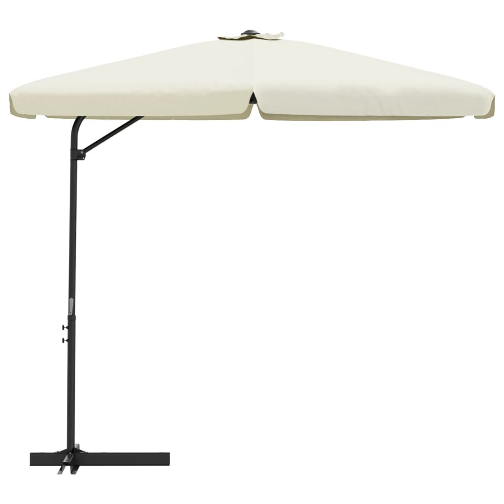 Lauko skėtis nuo saulės su plieniniu stulpu, smėlio, 300cm