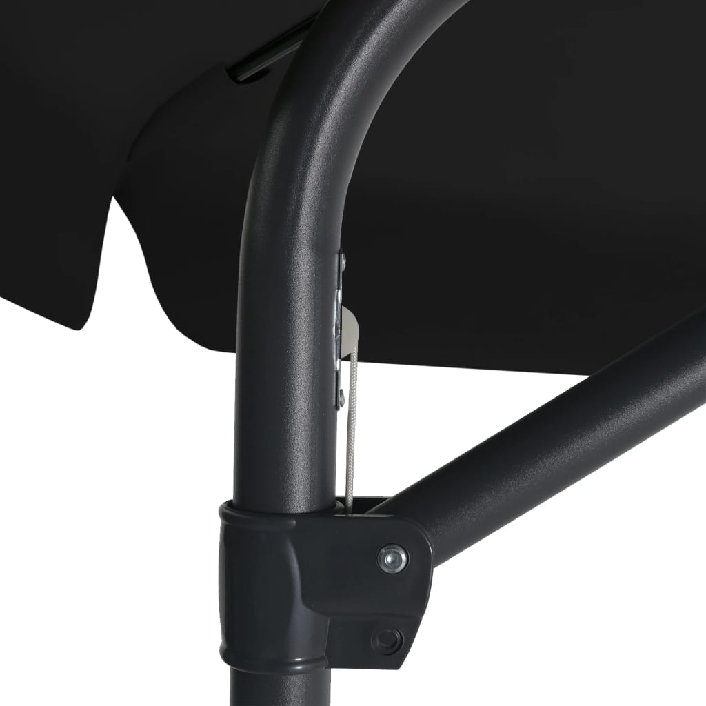 Sodo skėtis nuo saulės su plieniniu stulpu, juodas, 300cm