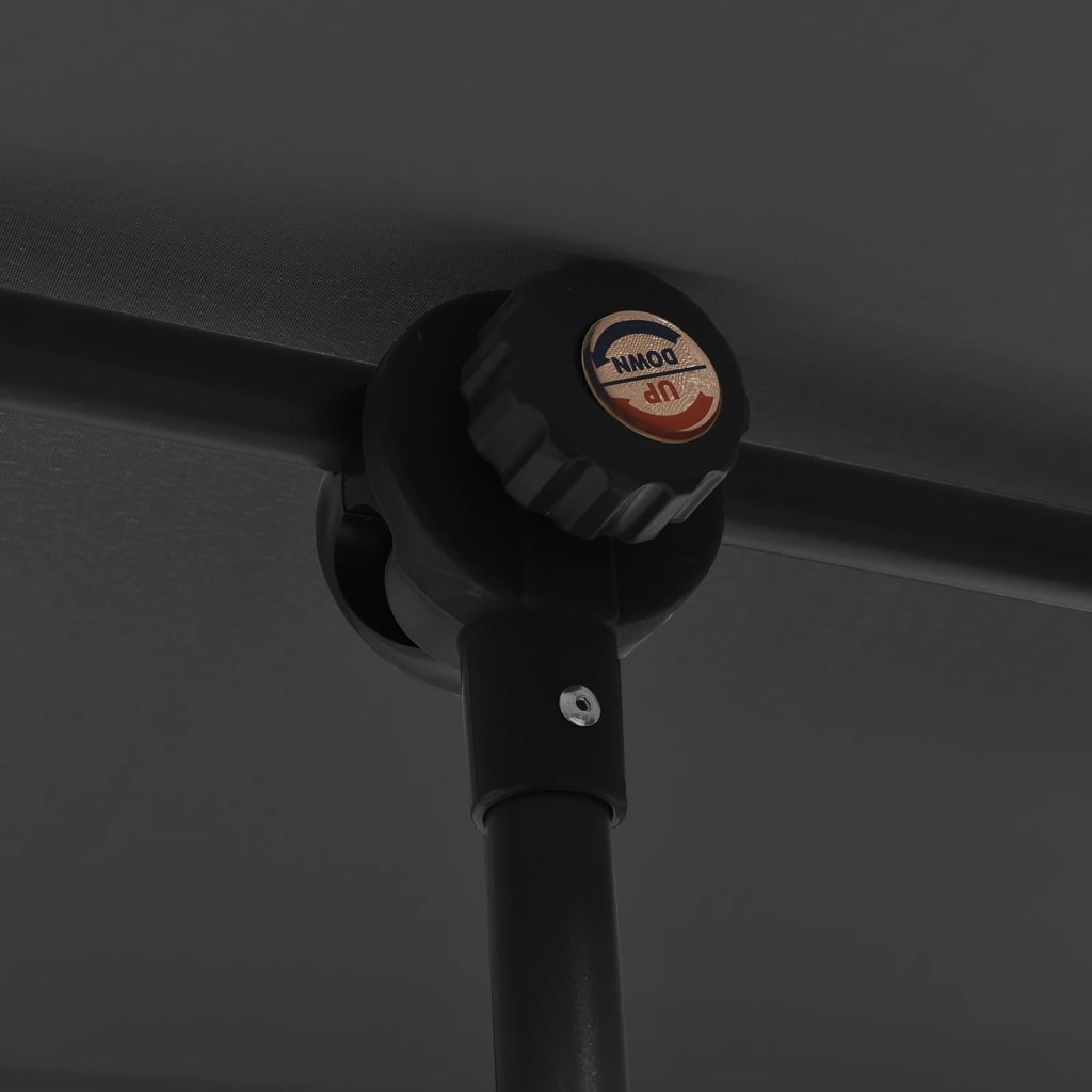 Sodo skėtis nuo saulės su aliuminio stulpu, juodas, 180x110cm