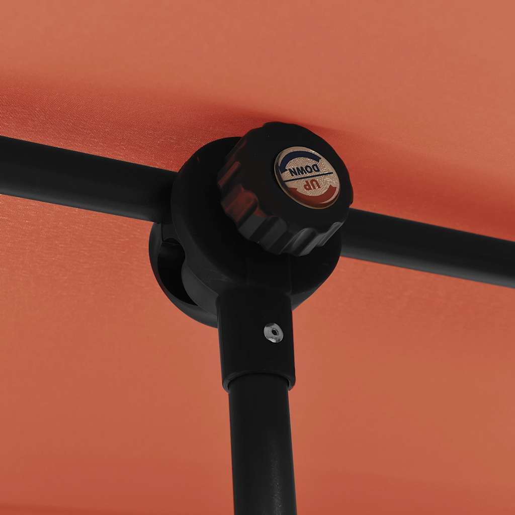 Sodo skėtis nuo saulės su aliuminio stulpu, terakota, 2x1,5m