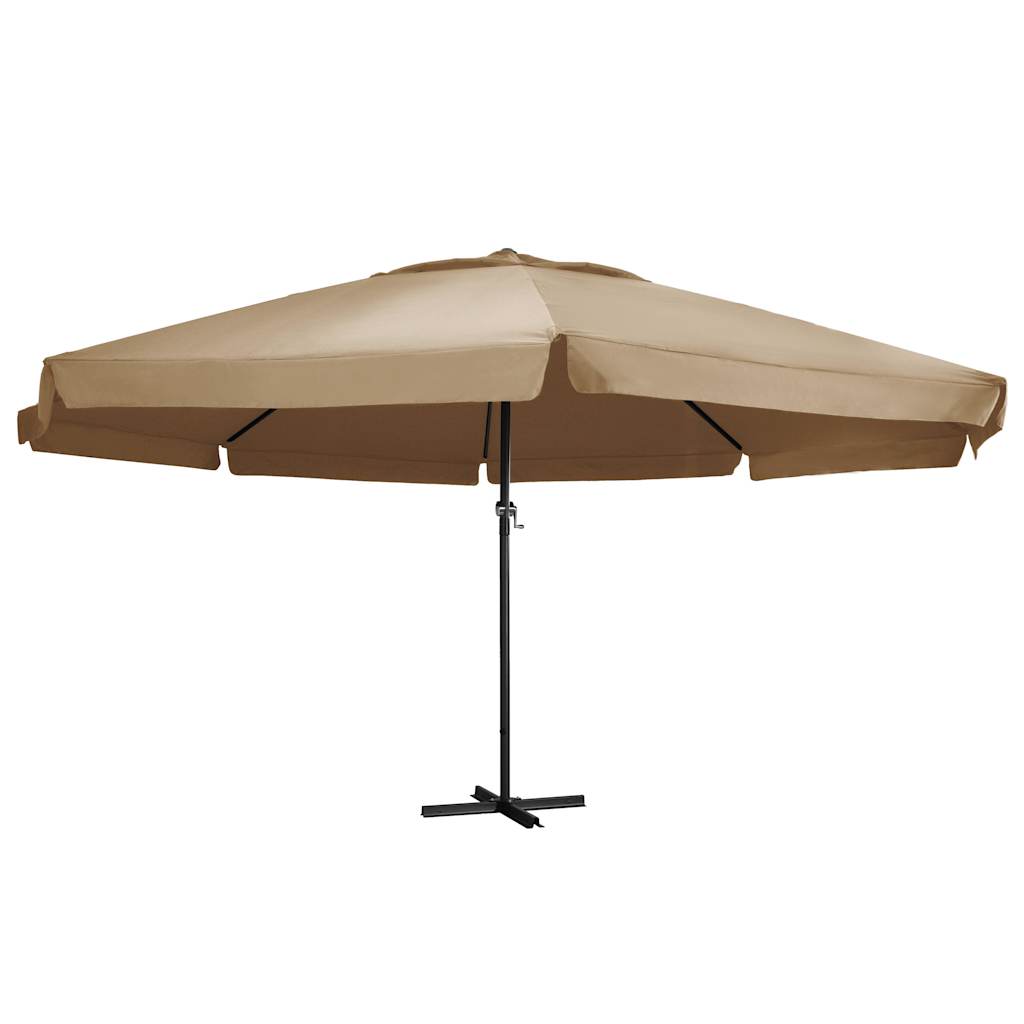 Sodo skėtis nuo saulės su aliuminio stulpu, taupe, 600cm