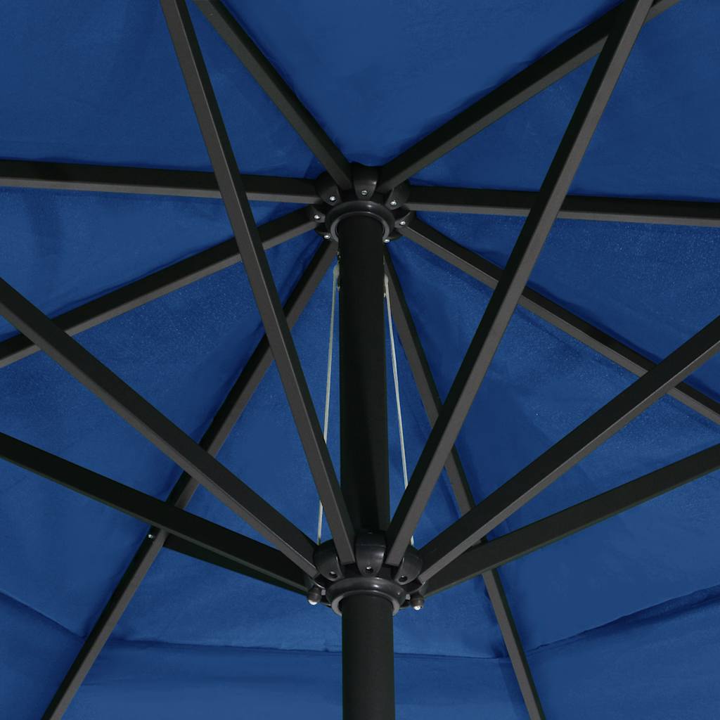 Sodo skėtis nuo saulės su aliuminio stulpu, mėlynas, 600cm