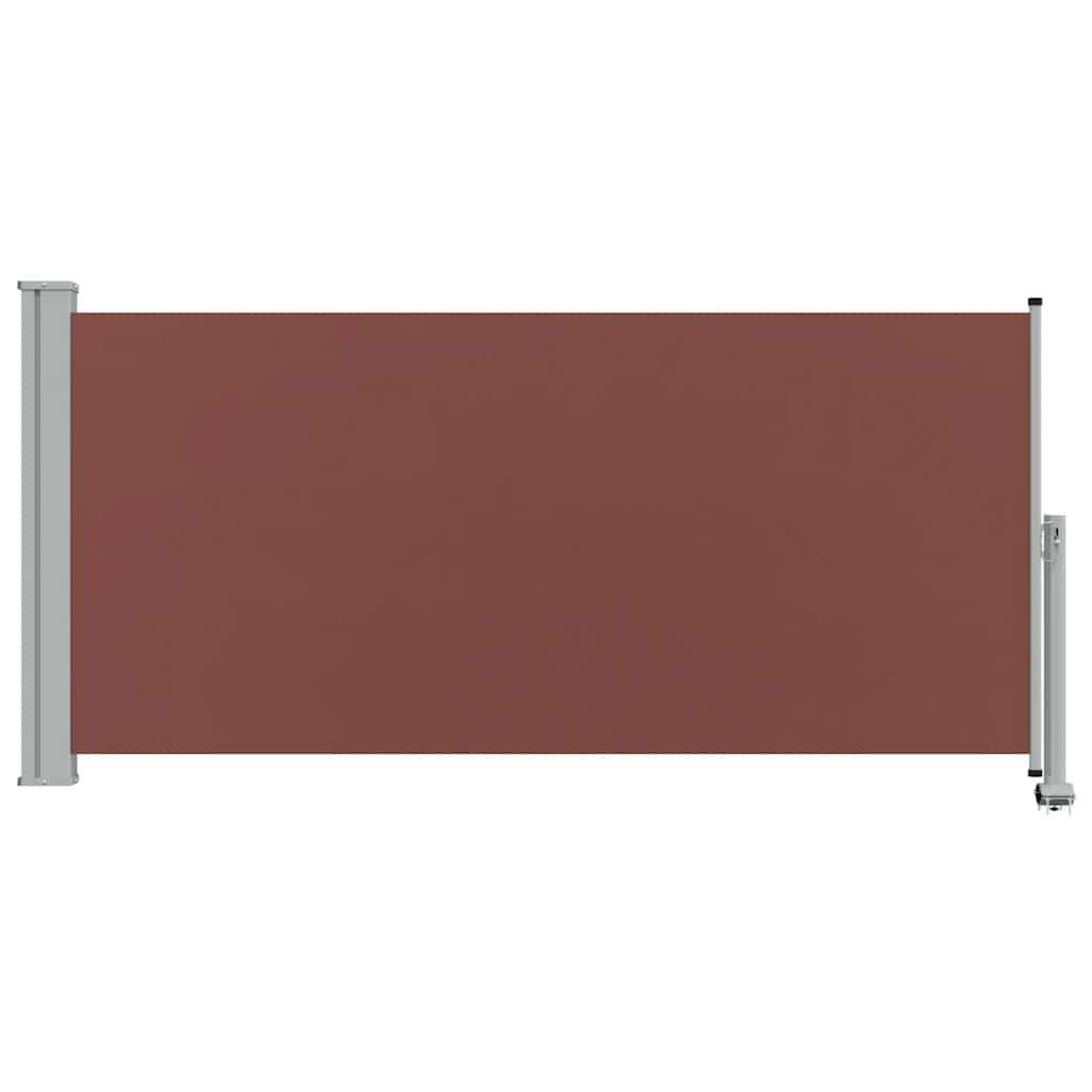 Ištraukiama šoninė kiemo pertvara, rudos spalvos, 120x300cm