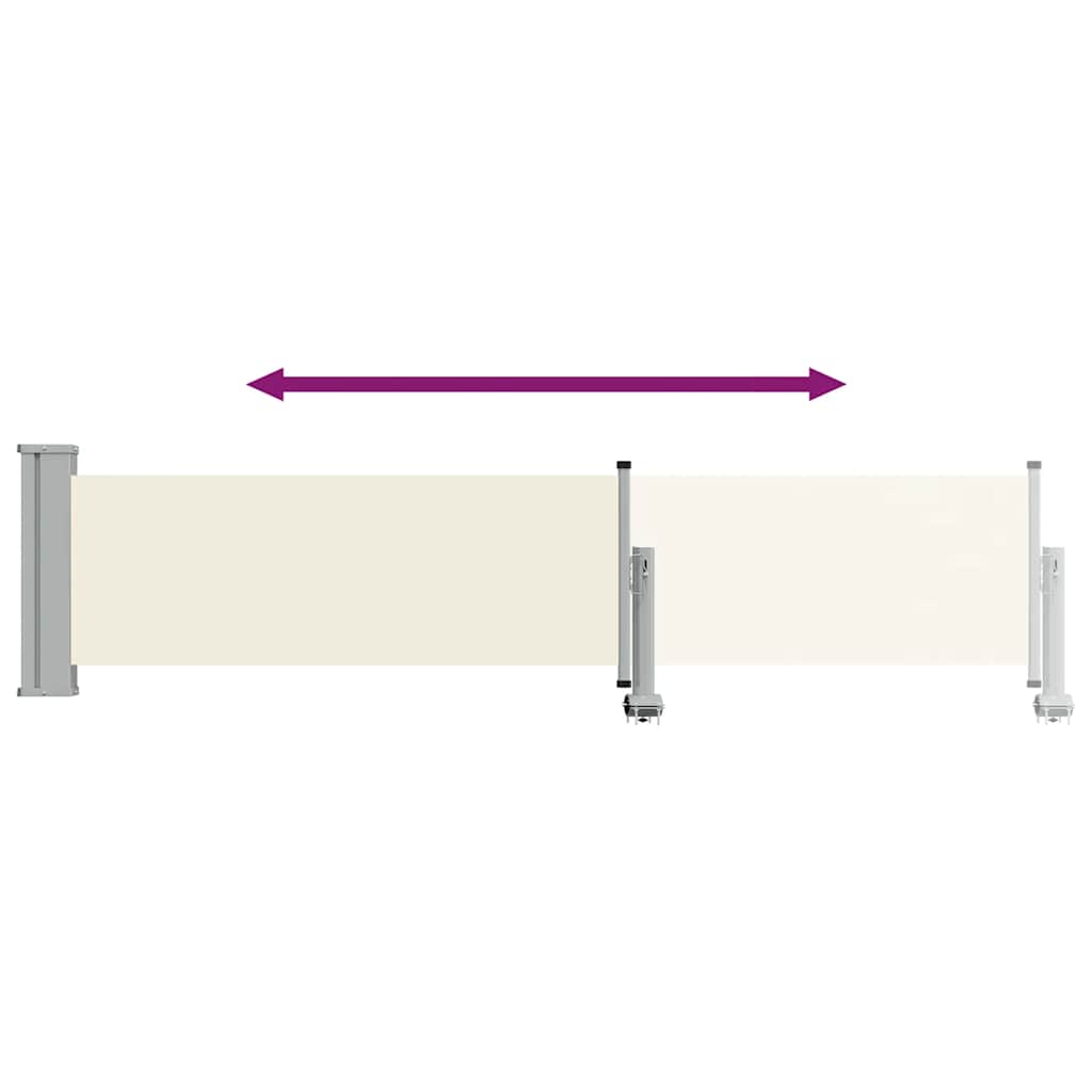 Ištraukiama šoninė kiemo pertvara, kreminės spalvos, 60x300cm