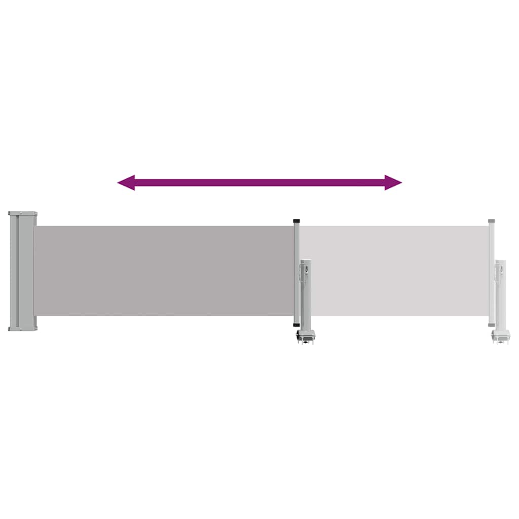 Ištraukiama šoninė kiemo pertvara, pilkos spalvos, 60x300cm