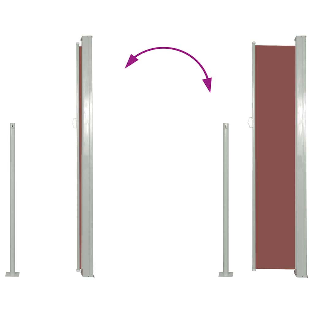 Ištraukiama šoninė kiemo pertvara, rudos spalvos, 170x300cm