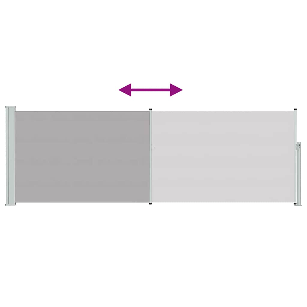 Ištraukiama šoninė kiemo pertvara, pilkos spalvos, 100x300cm