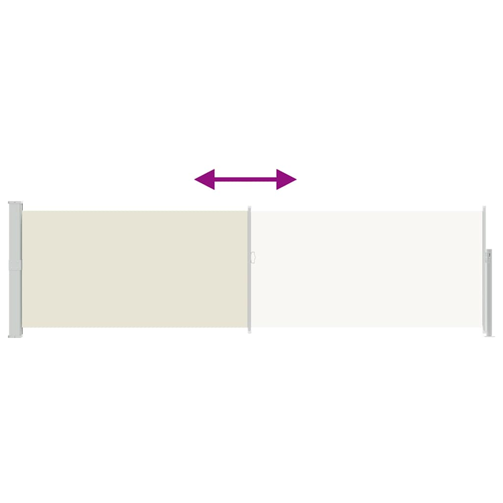 Ištraukiama šoninė kiemo pertvara, kreminės spalvos, 140x500cm