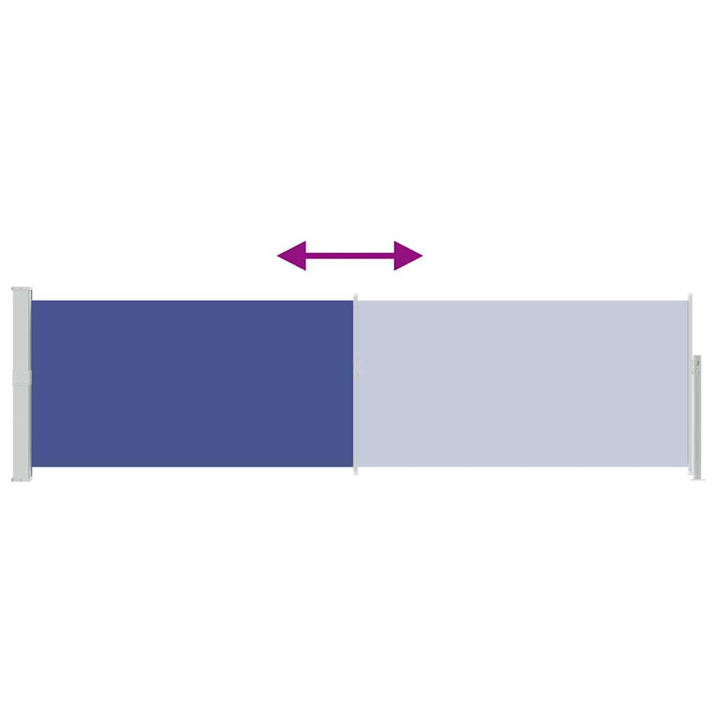 Ištraukiama šoninė kiemo pertvara, mėlynos spalvos, 140x500cm