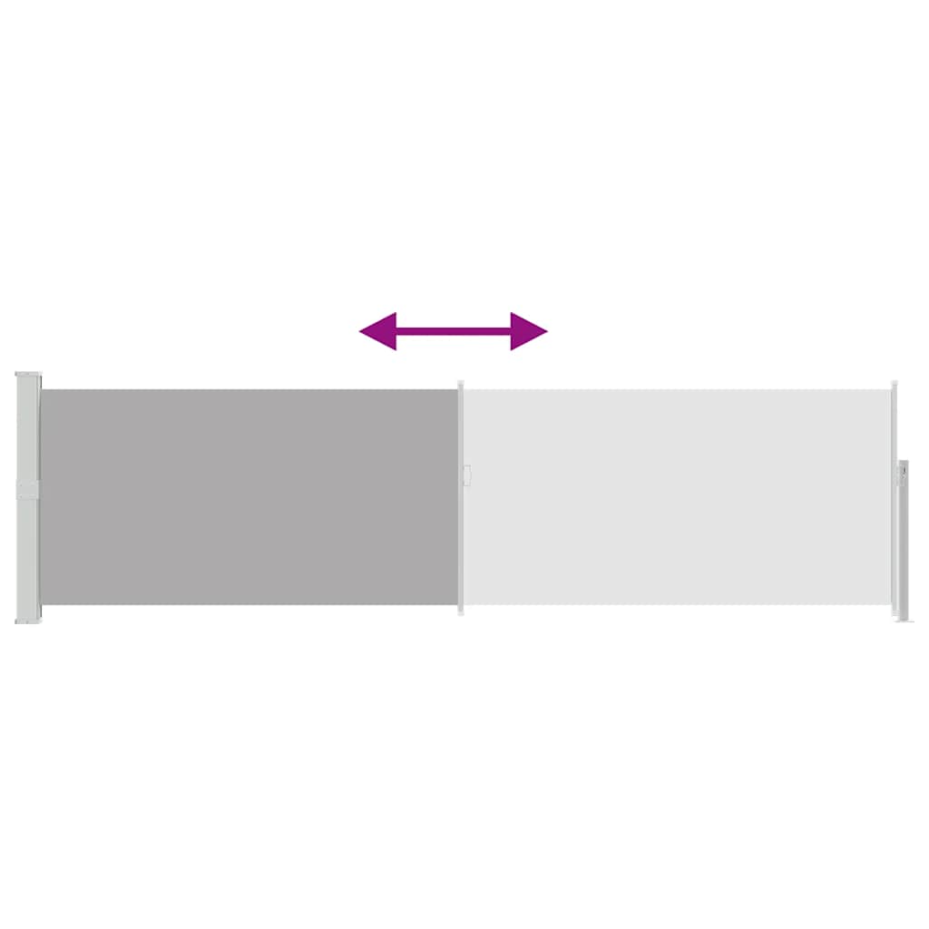 Ištraukiama šoninė kiemo pertvara, pilkos spalvos, 140x500cm