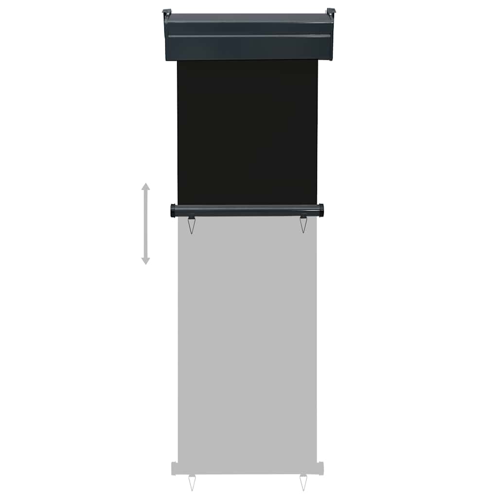 Šoninė balkono markizė, juodos spalvos, 65x250cm