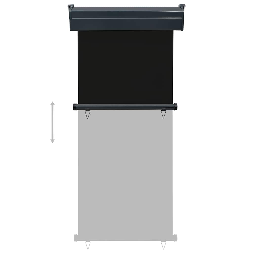 Šoninė balkono markizė, juoda, 80x250cm