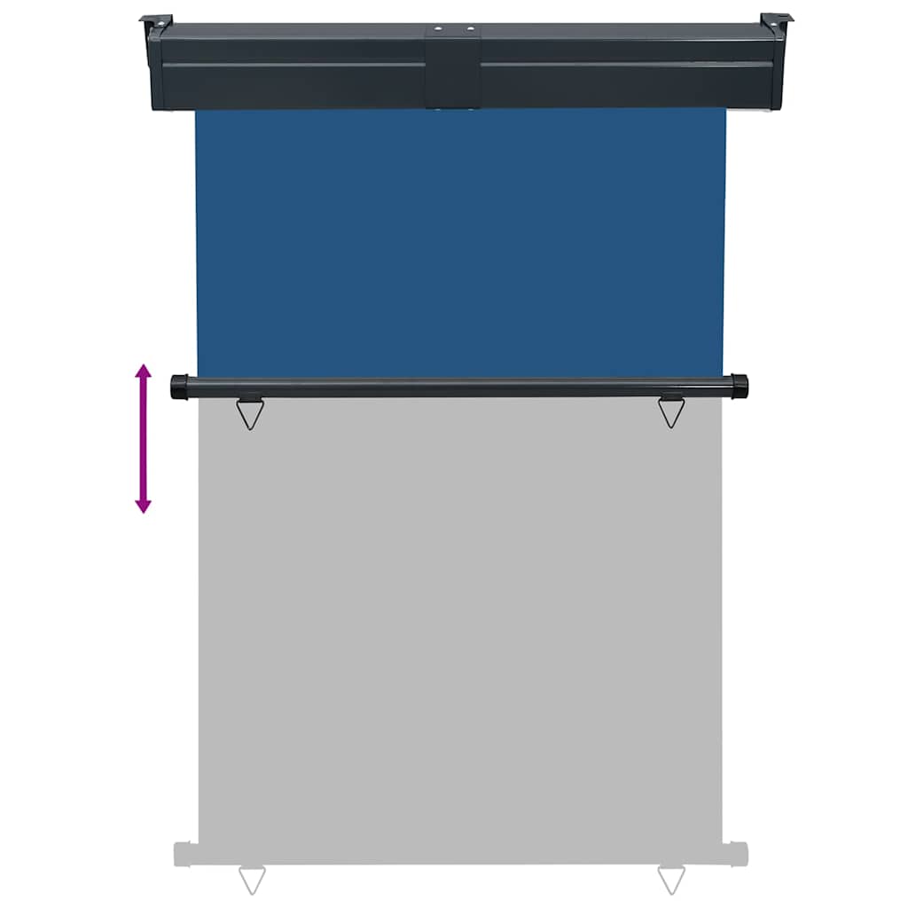 Šoninė balkono markizė, mėlyna, 125x250cm