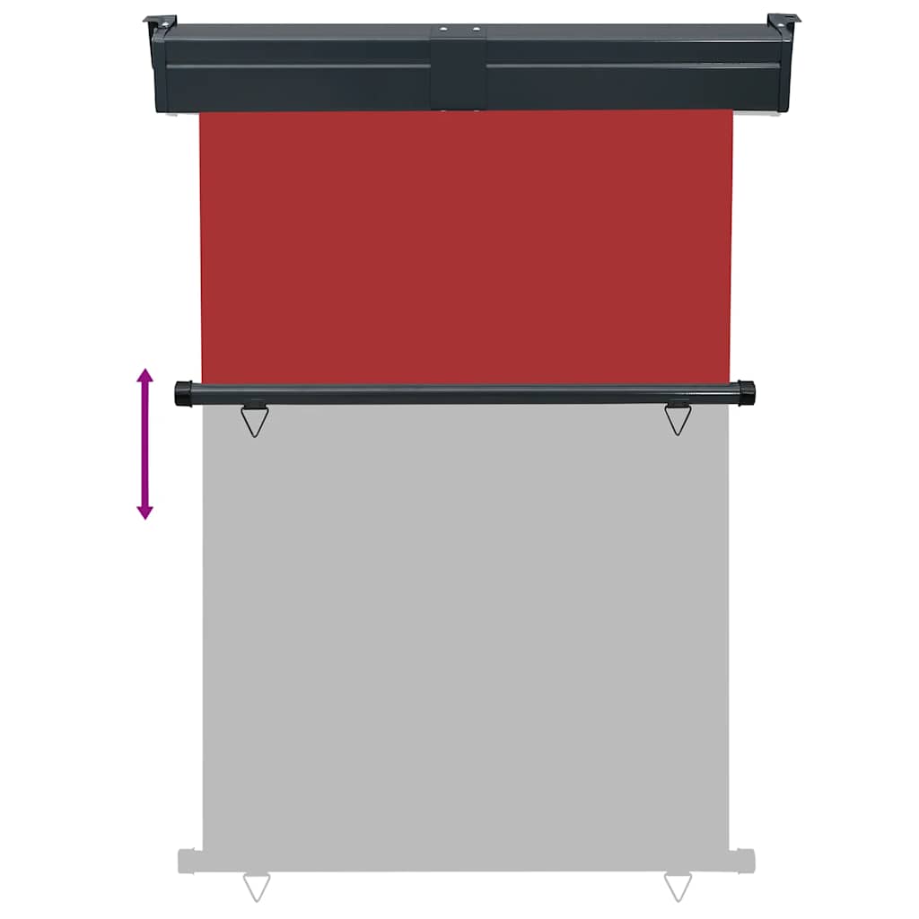 Šoninė balkono markizė, raudona, 125x250cm