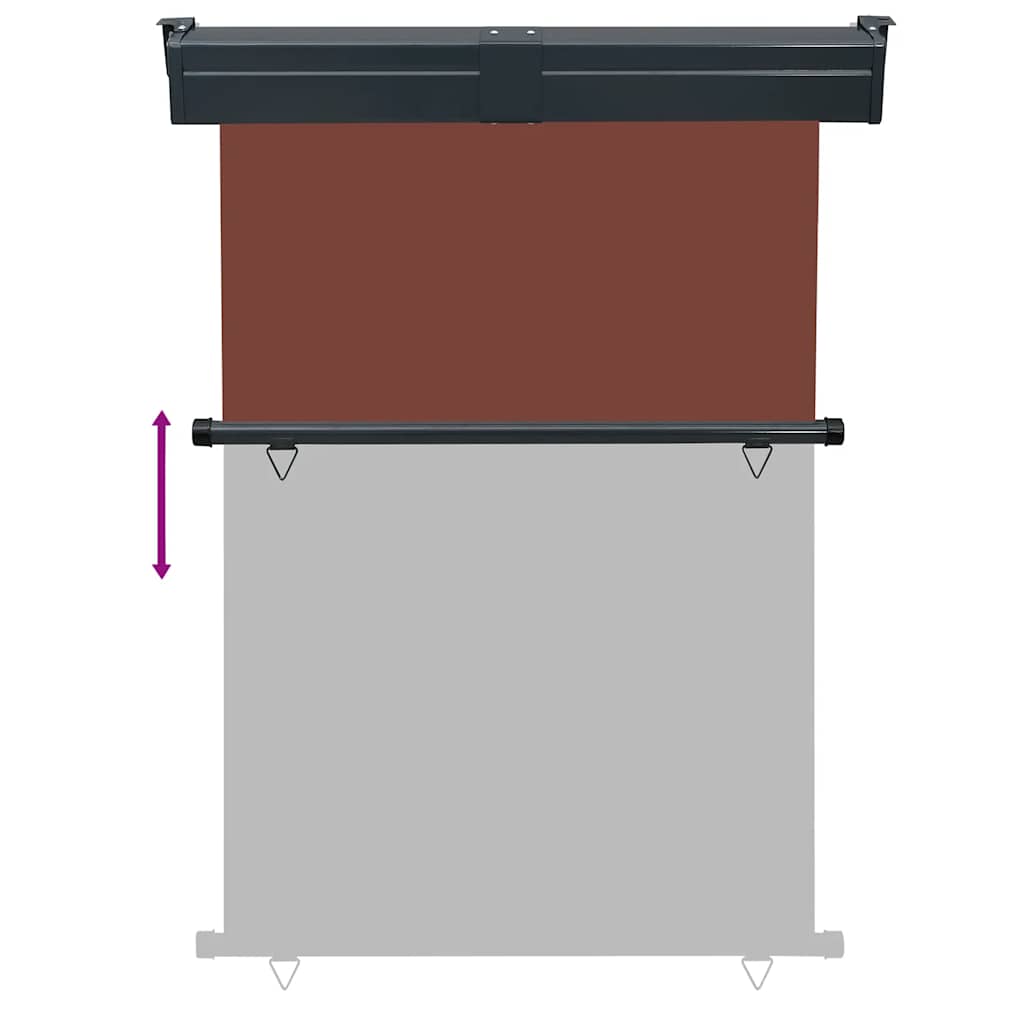 Šoninė balkono markizė, ruda, 125x250cm