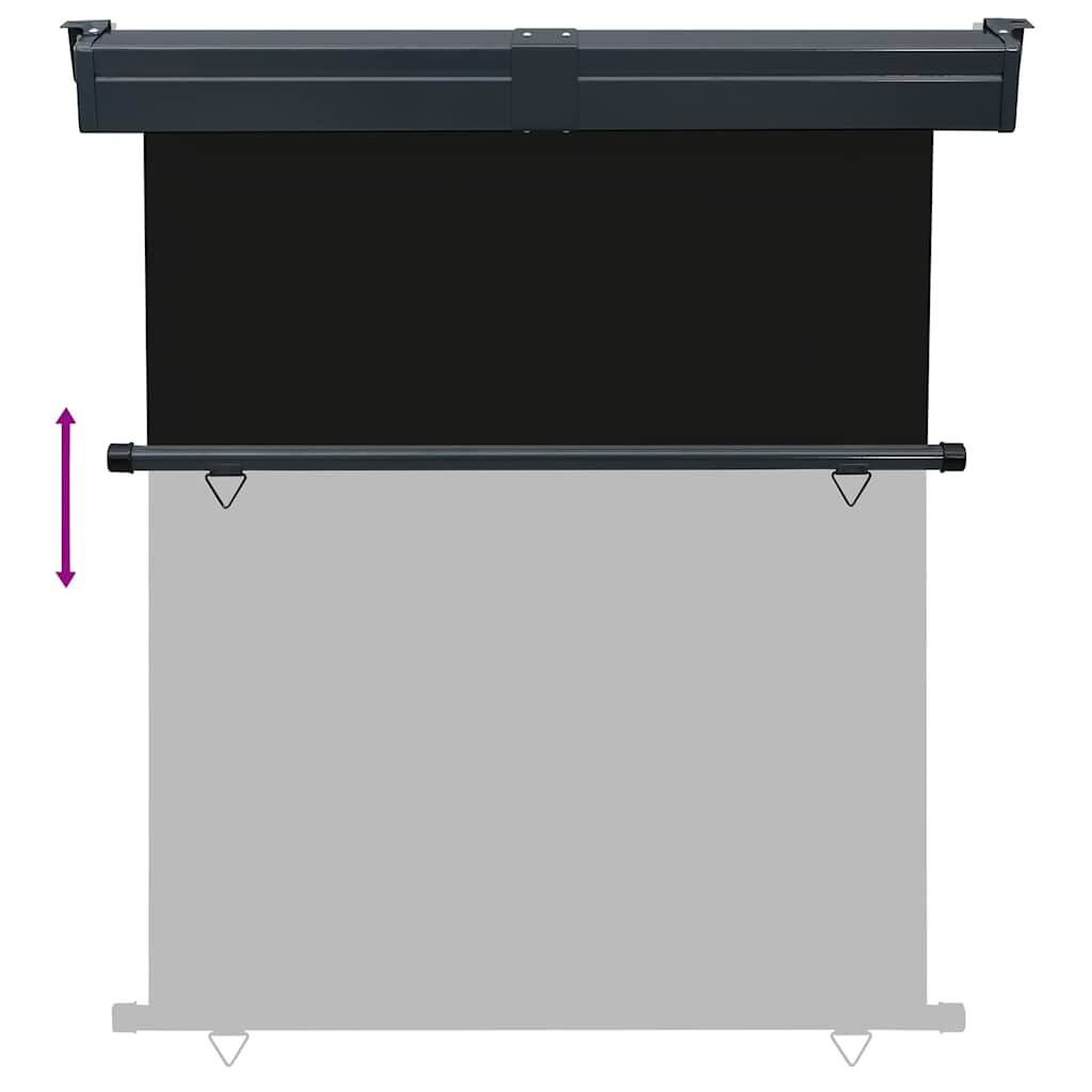 Šoninė balkono markizė, juoda, 145x250cm