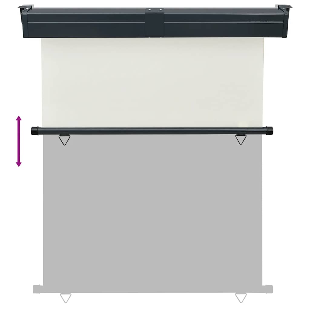 Šoninė balkono markizė, kreminė, 145x250 cm