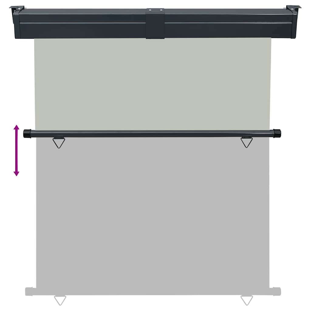 Šoninė balkono markizė, pilka, 165x250 cm